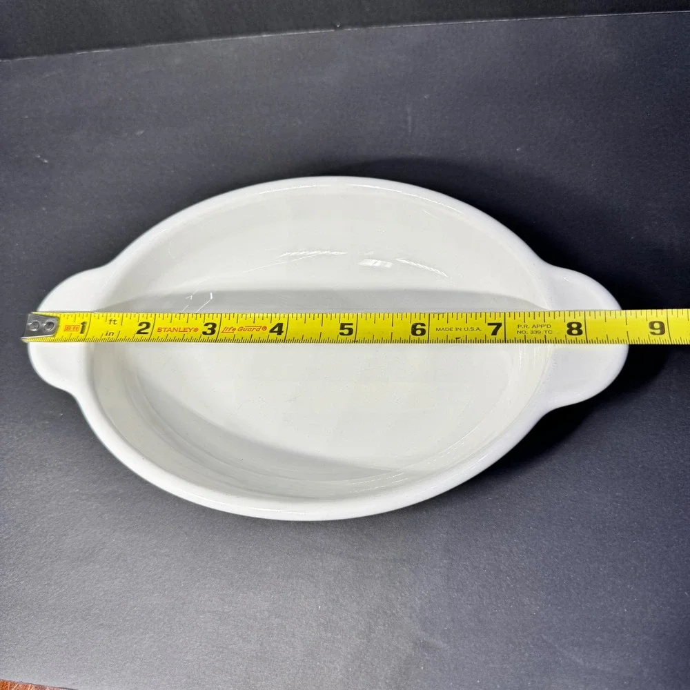 Corning Ware VTG P-14-B‎ White Oval Baking Gratin Dish 14oz. Oven Microwave Safe